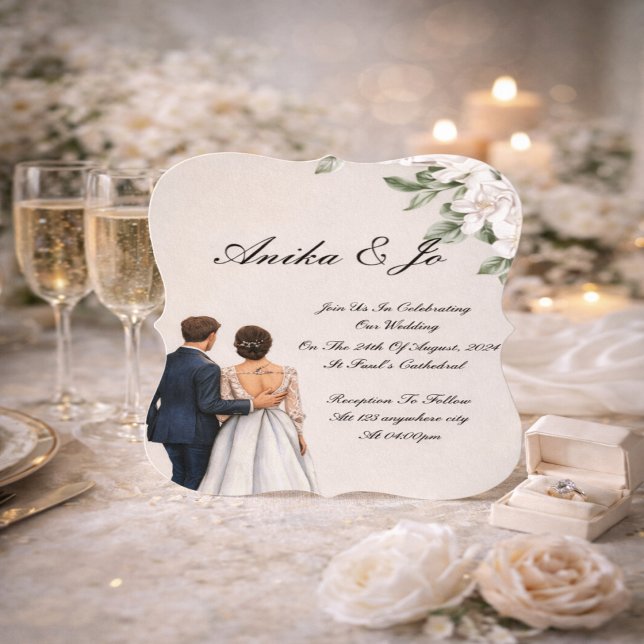 Invitation de mariage élégante florale (Créateur téléchargé)