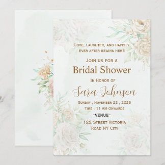 Invitation de mariage élégante florale pour la mar