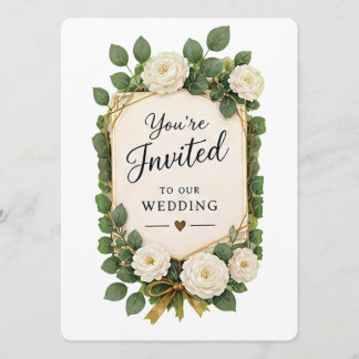 Invitation de mariage élégante florale "Vous êtes