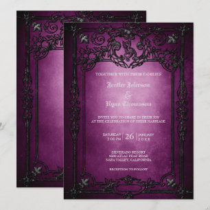 Invitation de mariage élégante gothique Halloween