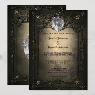 Invitation de mariage élégante gothique Halloween