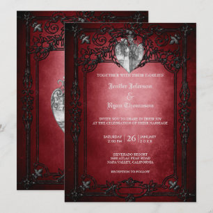 Invitation de mariage élégante gothique Halloween