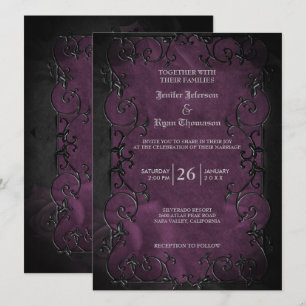 Invitation de mariage élégante gothique halloween 