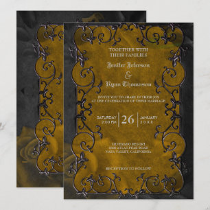 Invitation de mariage élégante gothique Halloween