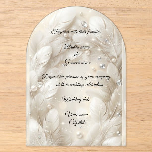 Invitation de mariage élégante Mariage Plume Per