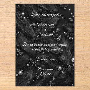 Invitation de mariage élégante Mariage Plume Per