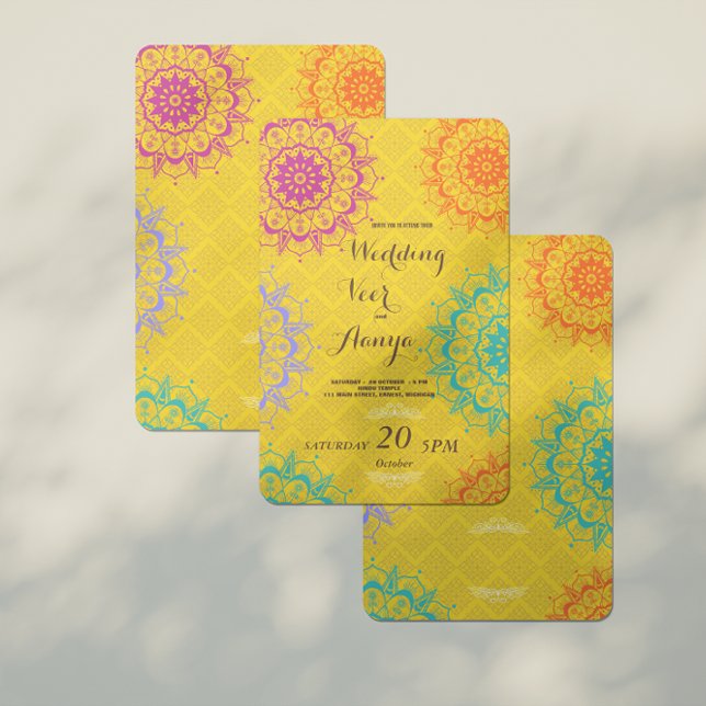 Invitation de mariage élégante Mehndi (Créateur téléchargé)