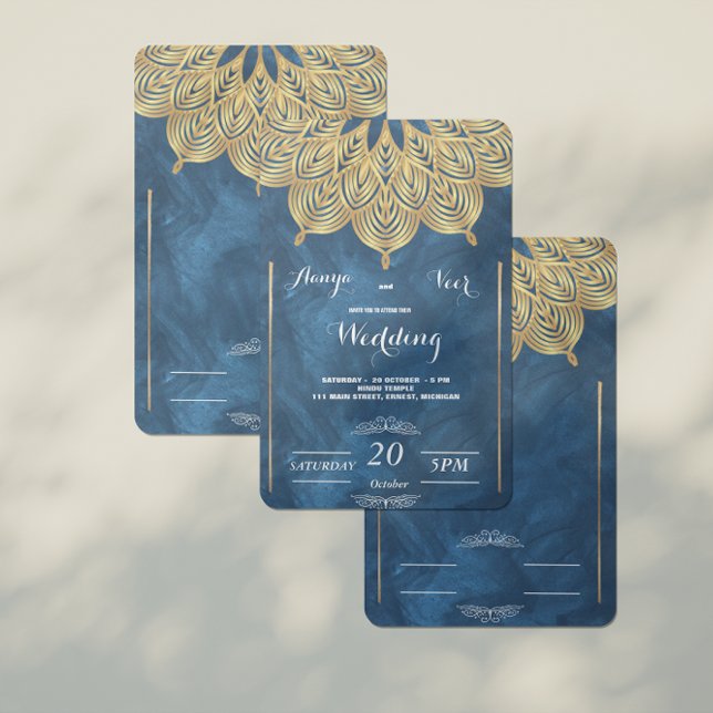 Invitation de mariage élégante Mehndi (Créateur téléchargé)