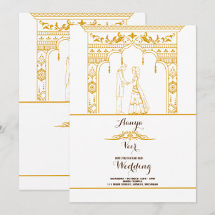 Invitation de mariage élégante Mehndi