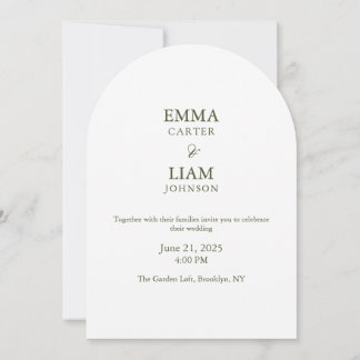 Invitation de mariage élégante moderne classique
