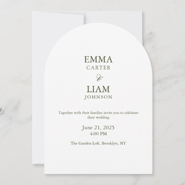 Invitation de mariage élégante moderne classique (Devant)
