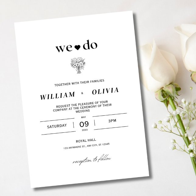 Invitation de mariage élégante moderne, Minimalist (Créateur téléchargé)