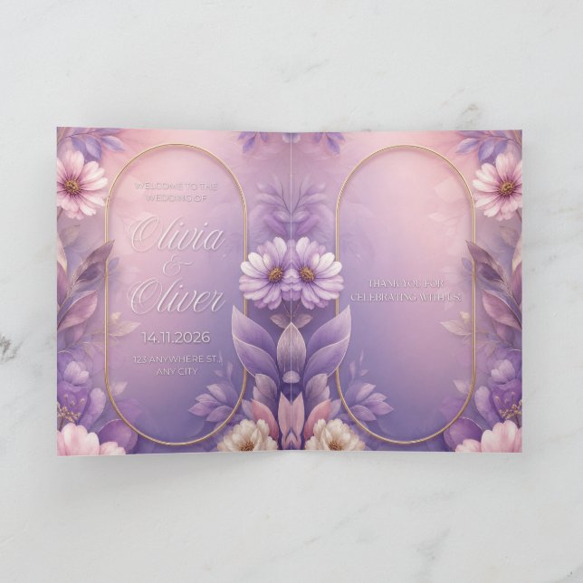 Invitation de mariage élégante personnalisée (Intérieur)