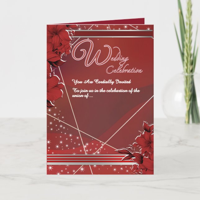 Invitation de mariage élégante pliée (Devant)