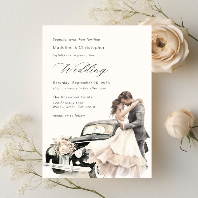 Invitation de mariage élégante pour un couple avec (Créateur téléchargé)