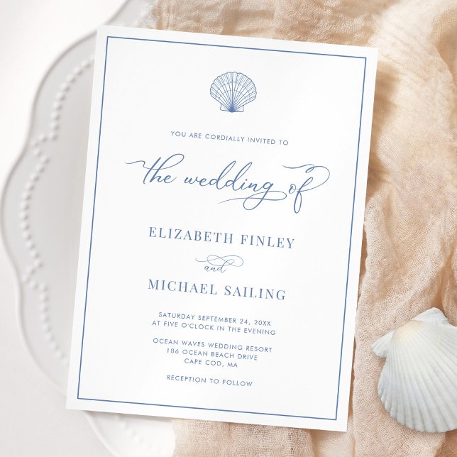 Invitation de mariage élégante sur la plage de cou (Créateur téléchargé)