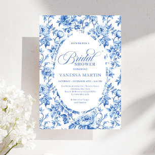 Invitation de mariage élégante toile bleue rose fl