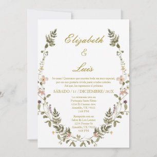 Invitation de mariage élégante Wreath en espagnol