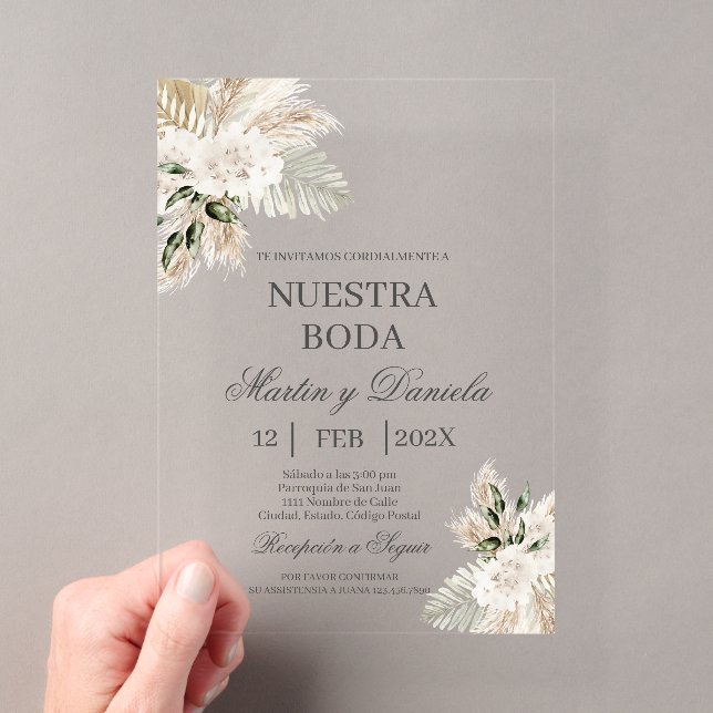 Invitation de mariage en acrylique (In situ (ordinateur de poche))