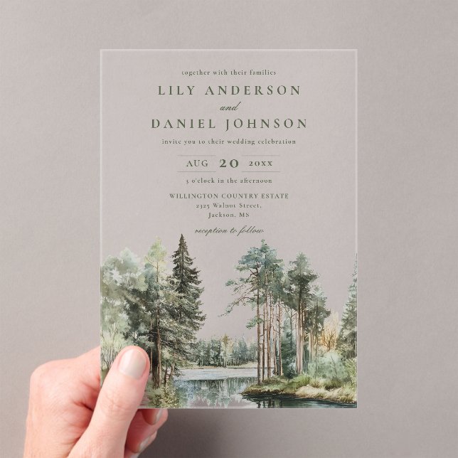 Invitation de mariage en acrylique au lac de la fo (In situ (ordinateur de poche))