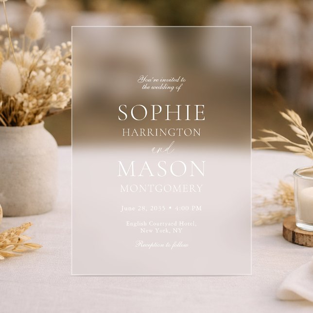 Invitation de mariage en acrylique clair de luxe  (Créateur téléchargé)