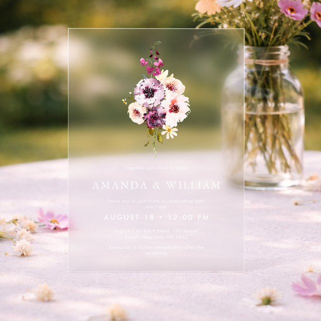 Invitation de mariage en acrylique clair de luxe (Créateur téléchargé)