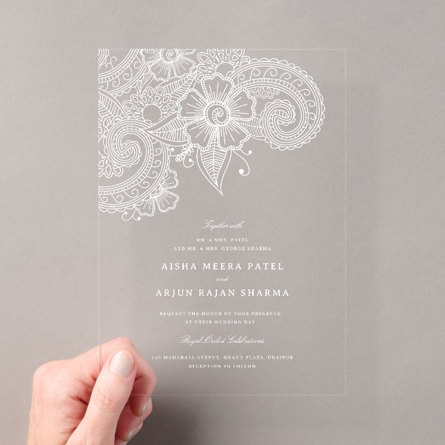 Invitation de mariage en acrylique clair Mod Mehan (In situ (ordinateur de poche))