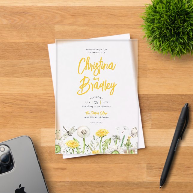 Invitation de mariage en acrylique pour jardin de  (Insitu (Carte d'invitation))