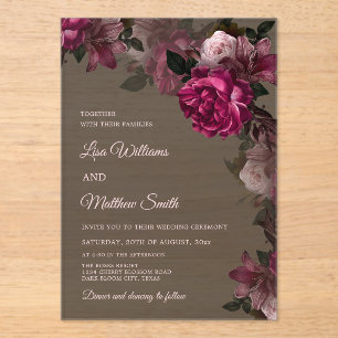 Invitation de mariage en acrylique transparente à