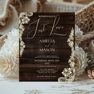 Invitation de mariage en bois rustique et élégante