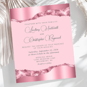 Invitation de mariage en carreaux de miroir à pail