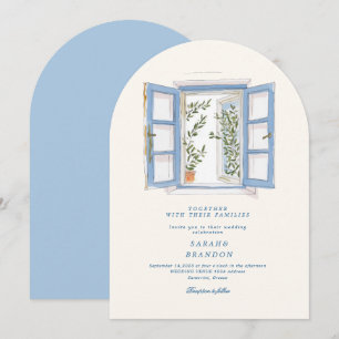 Invitation de mariage en carrelage bleu olive aqua