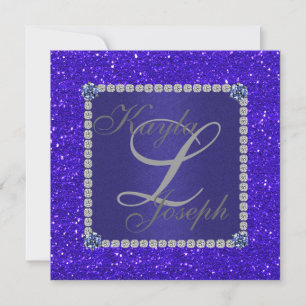 Invitation de mariage en cristal BLEU ROYAL