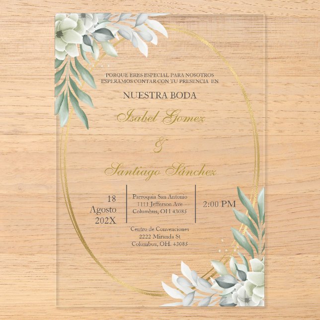 Invitation de mariage en espagnol (Recto)