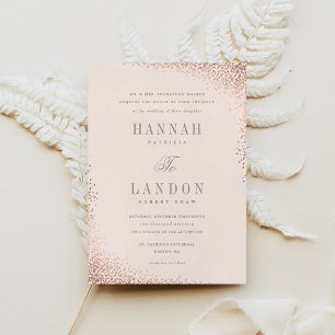 Invitation de mariage en faux-feuille métallisée a