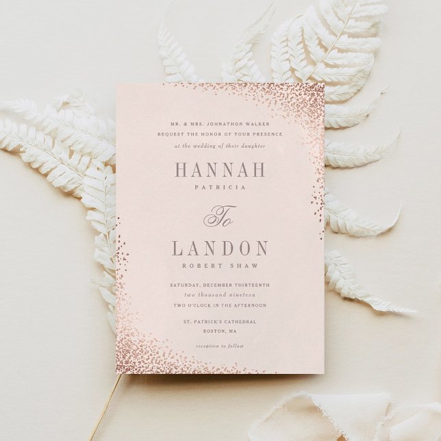 Invitation de mariage en faux-feuille métallisée a (Créateur téléchargé)