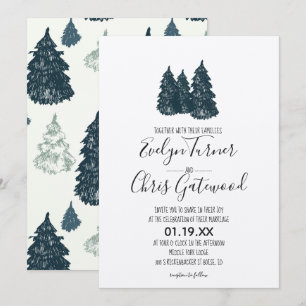 Invitation de mariage en forêt hivernale