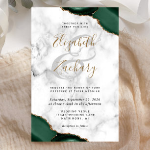 Invitation de mariage en marbre aux coins d'agate