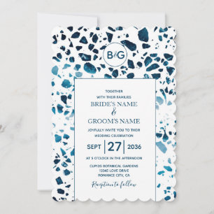Invitation de mariage en mosaïque terrazzo abstrai