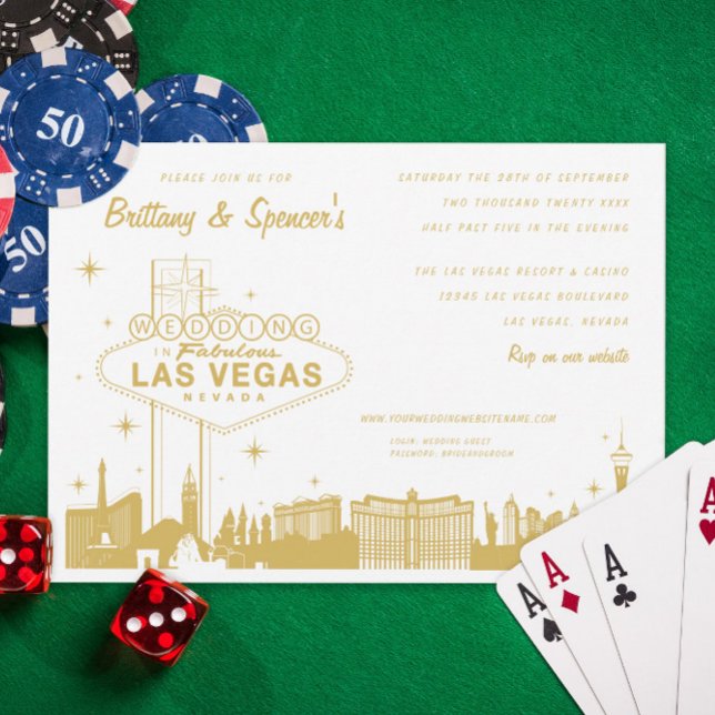 Invitation de mariage en or de Las Vegas Strip (Créateur téléchargé)