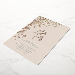 Invitation de mariage en papier aluminium beige à 