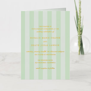 Invitation de mariage en papier métallisé à rayure