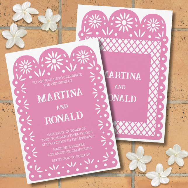 Invitation de mariage en papier picado mexicain ro (Créateur téléchargé)