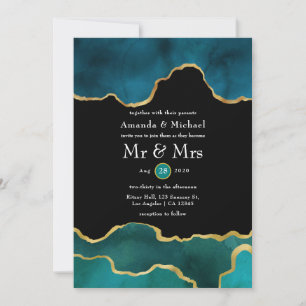 Invitation de mariage en pierre d'agate de géode s