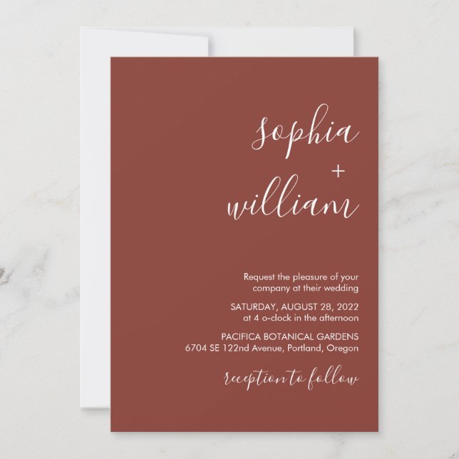 Invitation de mariage en terre cuite (Devant)