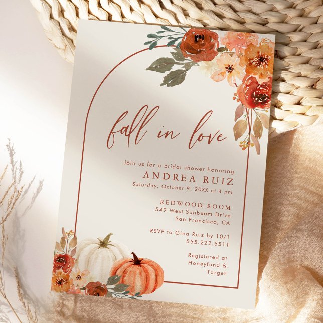 Invitation de mariage en terre cuite de citrouille (Créateur téléchargé)