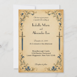 Invitation de mariage épée de joueur de fantasy