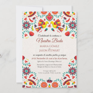 Invitation de mariage espagnol Fiesta Sombrero Fol