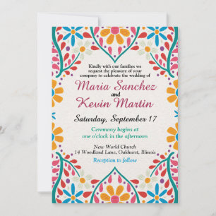 Invitation de mariage espagnol Floral Fiesta
