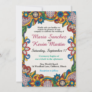 Invitation de mariage espagnol Floral Fiesta